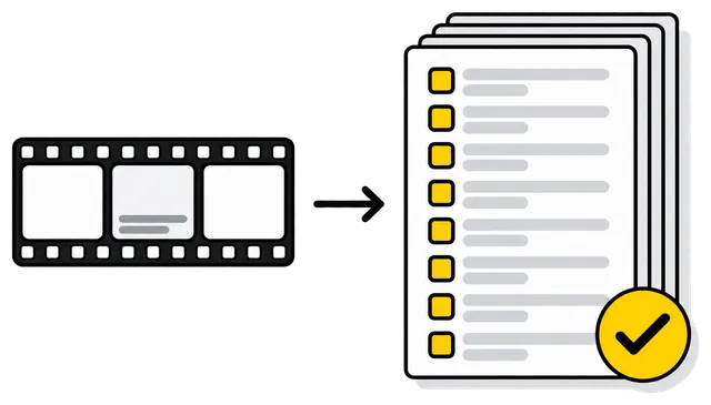 Illustration : un film devient un fichier de sous-titres complet, chaque ligne dans l'ordre